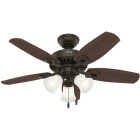 Hunter Builder Small Room 42 In. New Bronze Ceiling Fan with Light Kit Image 1