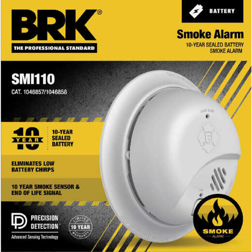 BRK 10-Year Battery Ionization Smoke Alarm
