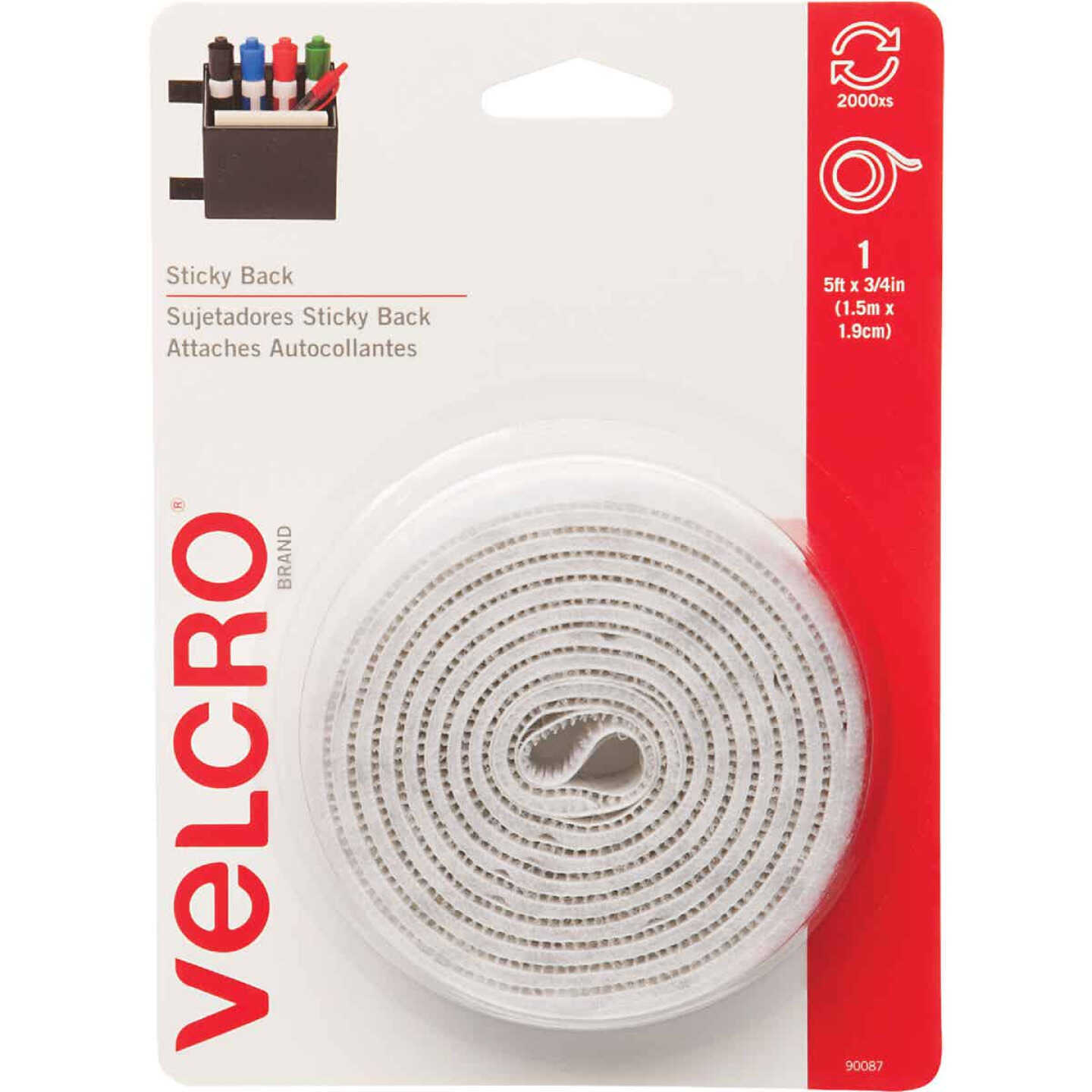 VELCRO Brand 3/4 In. x 5 Ft. White Sticky Back Reclosable Hook & Loop Roll  - Burns Hardware Do-it Center